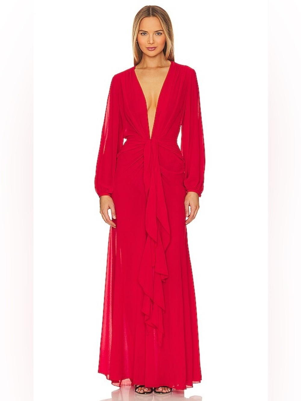 Ronny Kobo Collection Revolve Red Long Sleeve Maxi Dress NWT Small Bestseller